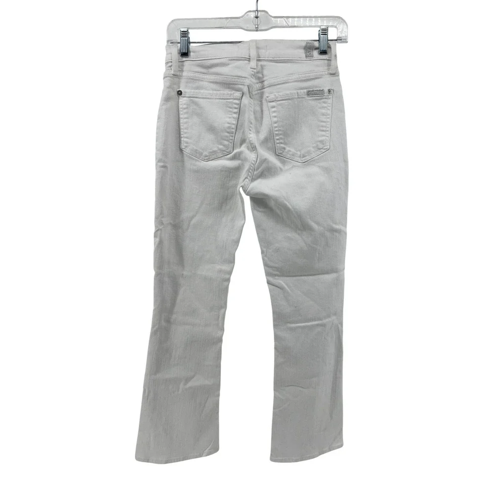 7 For All Mankind Womens White High Rise Kick Flare Patch Pocket‎ Jeans Size 26